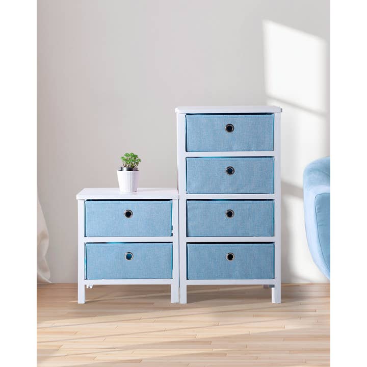 B&B - Wholesale Decorative Tabletop Object - Sire Chest of Drawers, Made of Wood Dm, In White Color, 41X32X77cm3