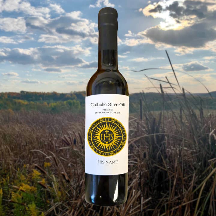 Name of Jesus Extra Virgin Olive Oil for wholesale by Catholic Olive OIl