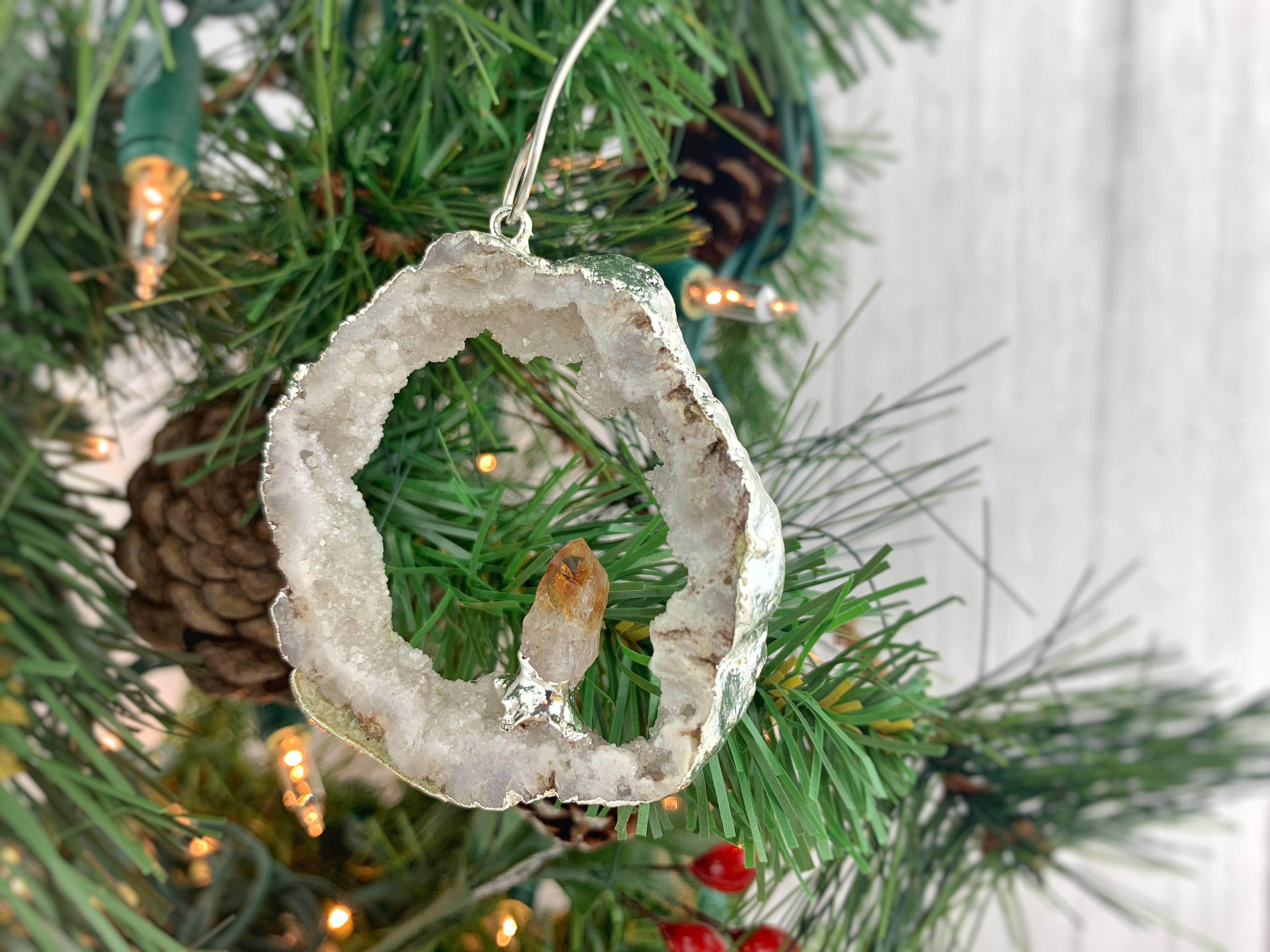 WonderLight Jewelry - Wholesale Ornament - White Druzy Gemstone Ornament - Hanging Tree Decor7