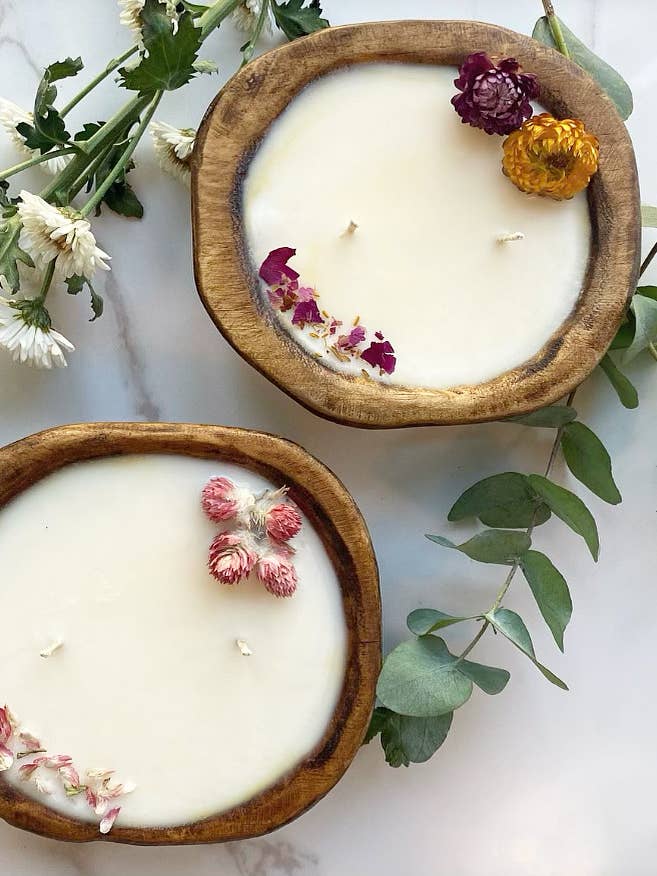 Small wood dough bowl for wholesale by Earthglo