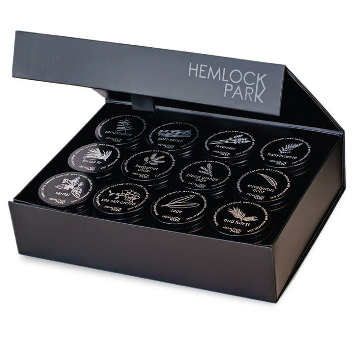 24-Piece Discovery Collection | 1oz Travel Tea Light Candles for wholesale by Hemlock Park