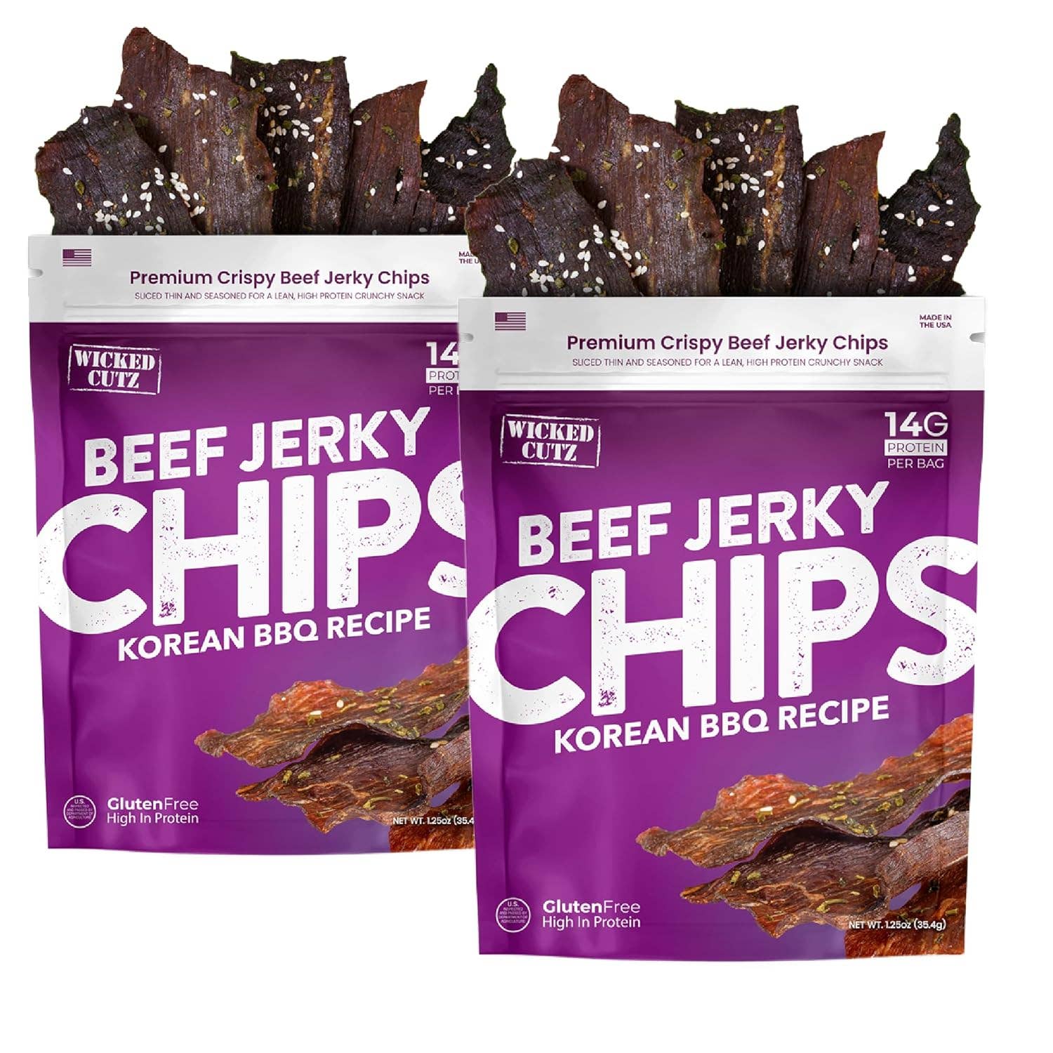 L&F Universal Goods – wholesale Jerky – WICKED CUTZ BEEF JERKY CHIPS 8/1.25OZ KOREAN BBQ0