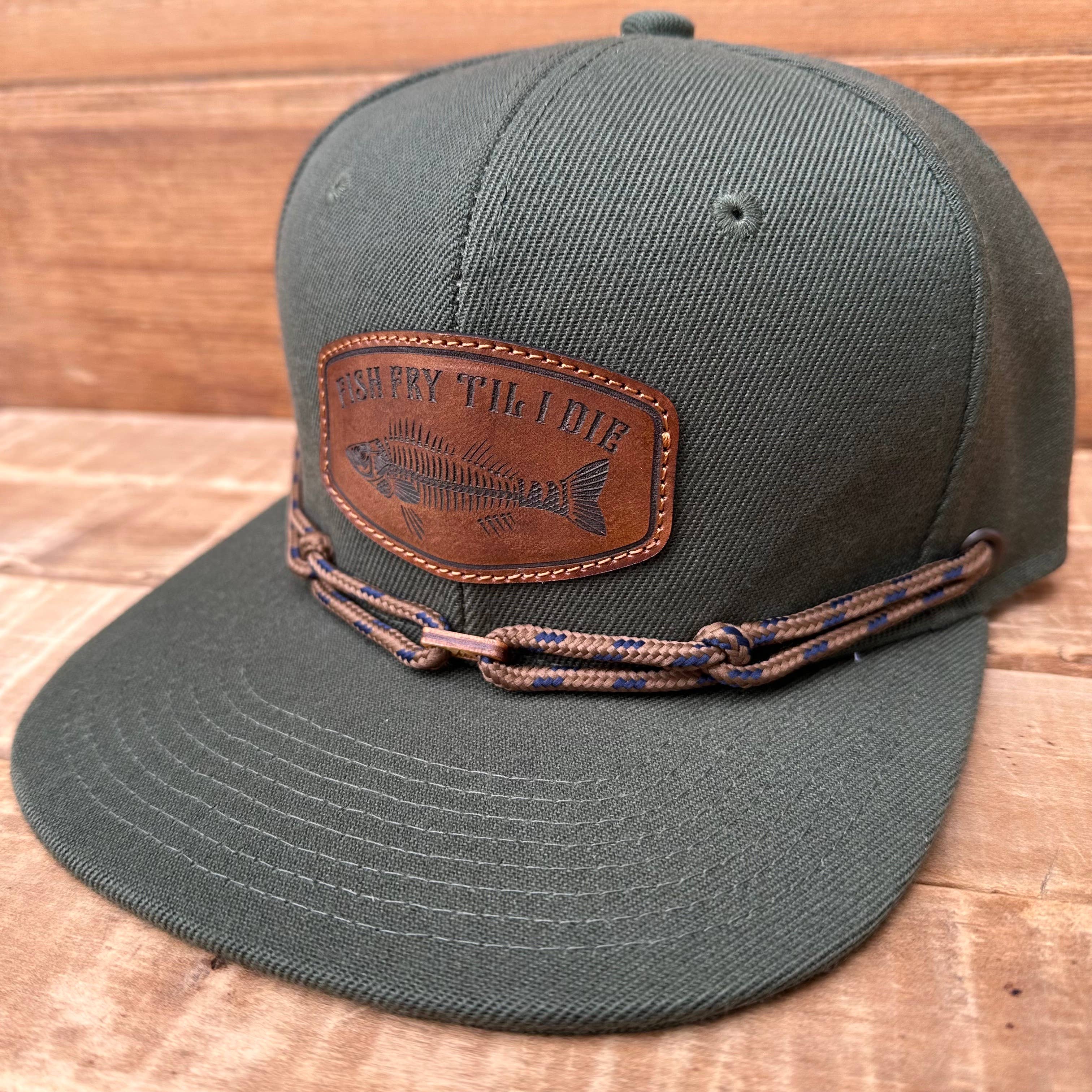 Midwest Apparel - Wholesale Flat Brim Cap - Unisex - Olive Green Fish Fry Hat2