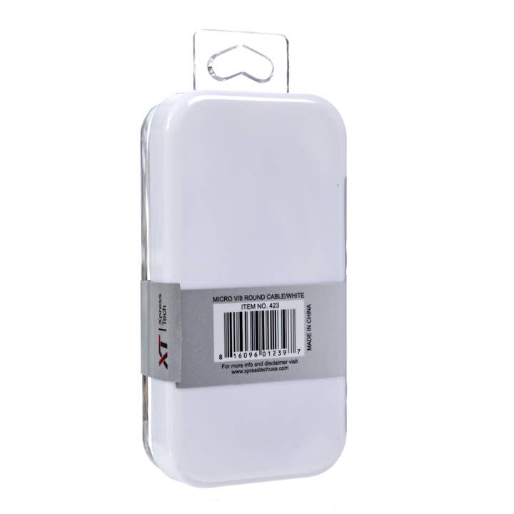 Xpress Tech Cell Accessories XT - Wholesale Charging Cable - Xpress Tech 423 Micro to USB-A Charge and Sync Cable - White1