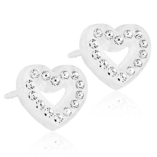 Medical Plastic Brilliance Heart Hollow 10mm Earrings for wholesale by Blomdahl (Australia)