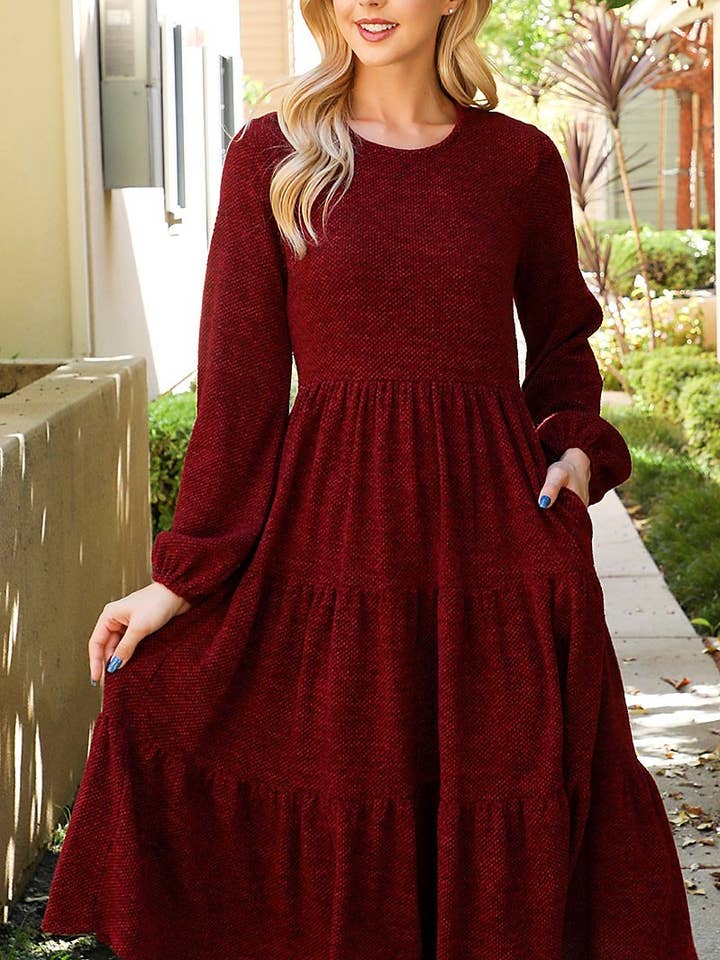 JAKARD-LAGDELT KJOLE MED PUFFÆRMET ELASTISK TALJE for engroshandel hos ROUSSEAU