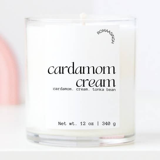 Cardamom cream Soy Candle for wholesale by ROMAASINGH LLC