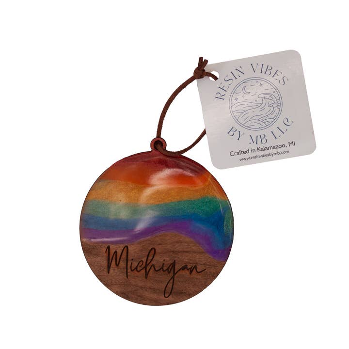 Engraved Pride Ornament for wholesale by Resin Vibes by MB