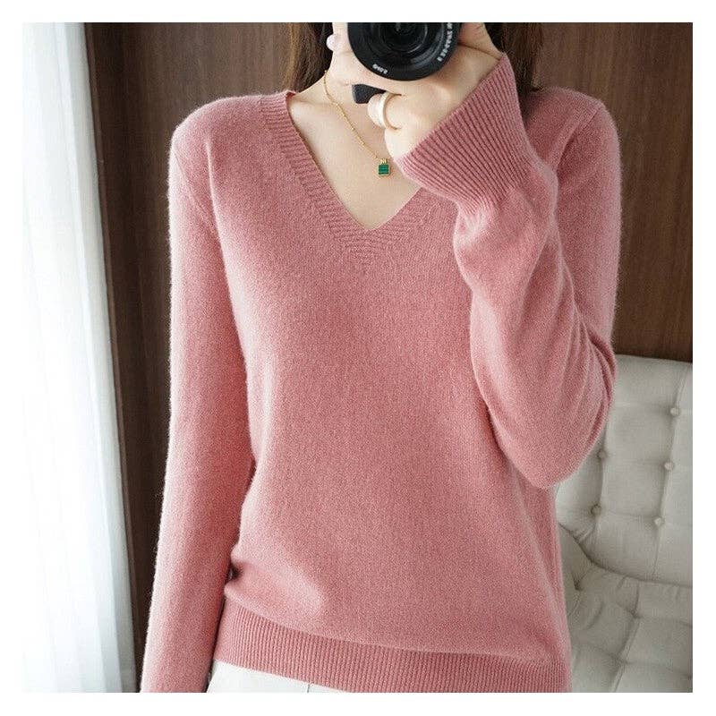 FurDecoration - Vendita all'ingrosso Maglione tricot - Donna - Maglione in cashmere Loose Fit Plus Size tinta unita6