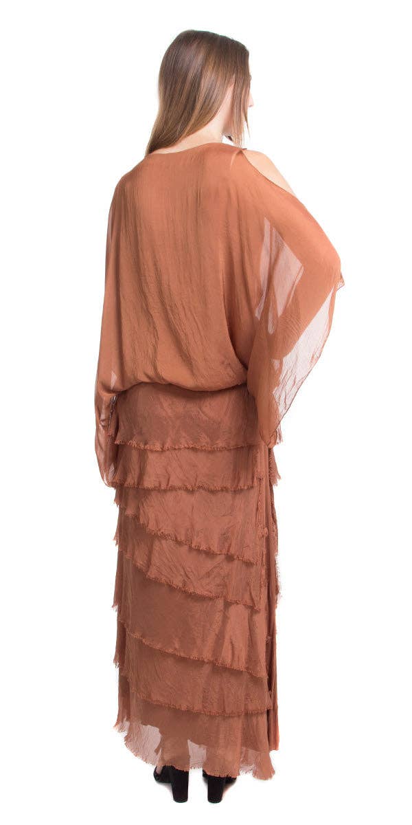 Gigi Moda - Vente Jupe – femme - Jupe volantée longue en soie63