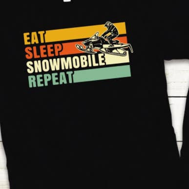 Eat Sleep Snowmobile Repeat Tee for wholesale by Peach Closet