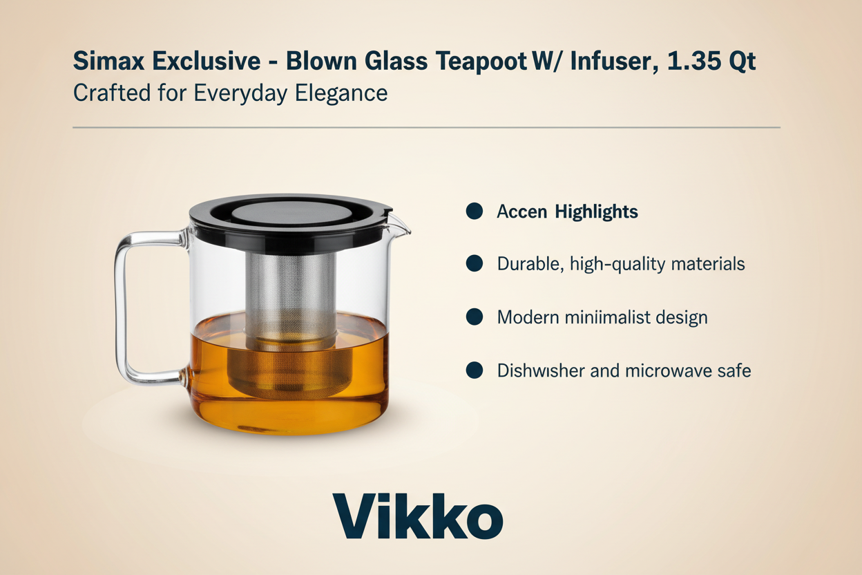 Kadra Kitchenware – Großhandel Teekannen – Simax Exclusive — Teekanne aus geblasenem Glas mit Teesieb, 1,35 Qt3