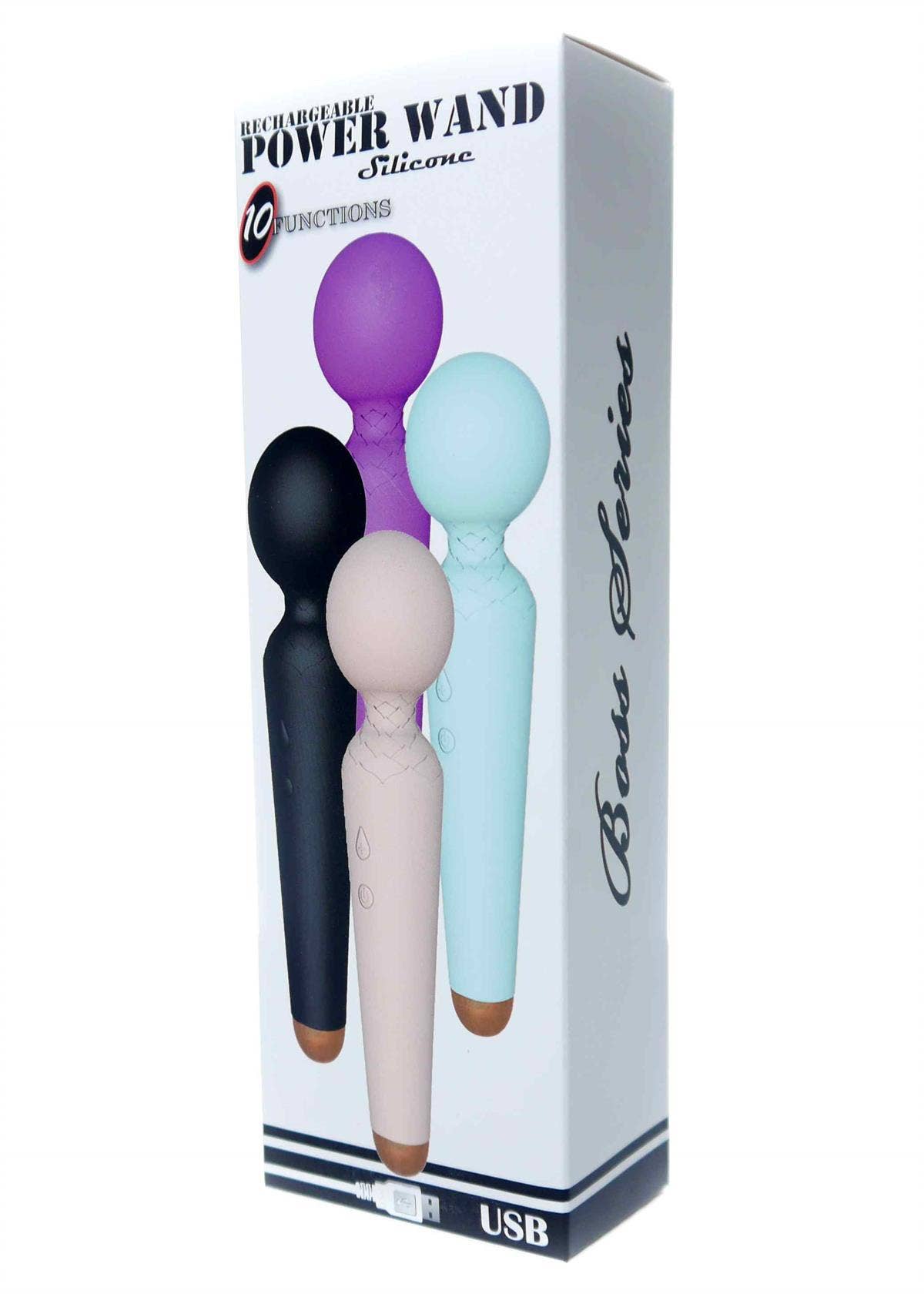 Kinky Pleasure - Wholesale Sex Toy - Bossoftoys - 22-00052 - Power Wand Massager Vibrator - 10 Functions - Silicone - 19.5 cm - dia 4 cm - Rechargeable - Attractive Color Windowbox - Flesh2