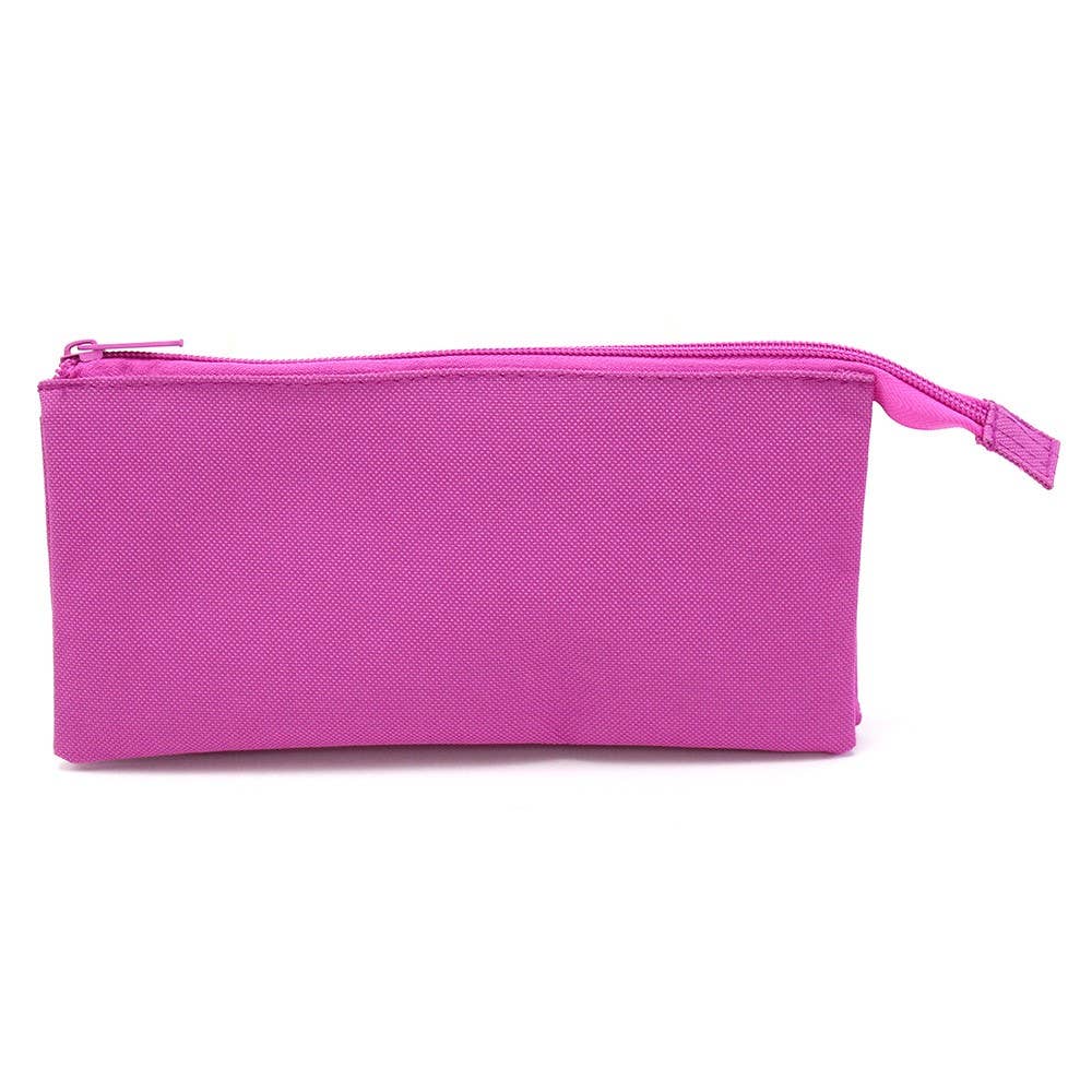 Powell Creative Products Ltd - Wholesale Pencil Case/Pouch - Flat Triple Pocket Pink Pencil Case for Girls Boys & Adults2