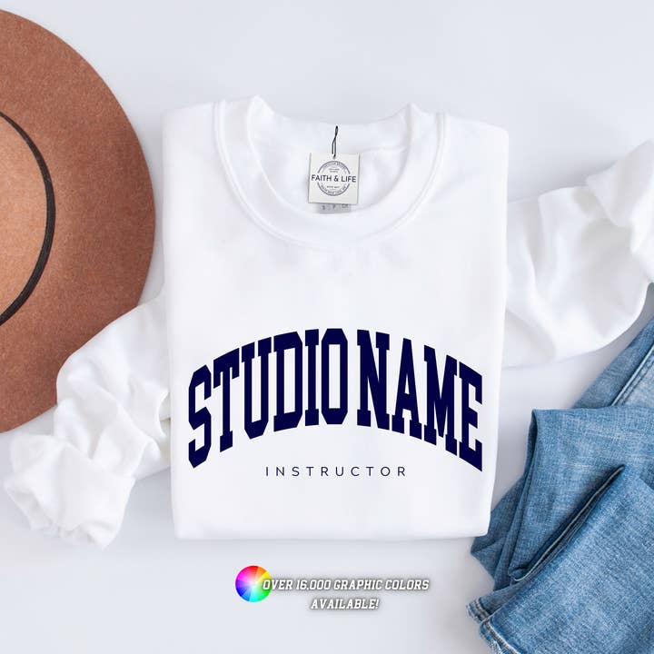 Faith & Life Christian Brands - Wholesale Graphic Sweatshirt - Women's - Custom Pilates Studio Personalized Crewneck Sweatshirt