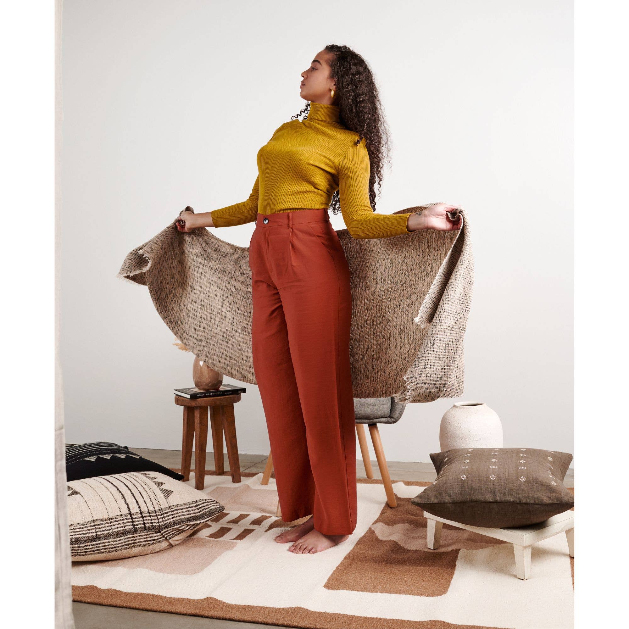 Variously – Engroshandel Tørklæde - Dame – Skovnat Cashmere Håndvævet Moderne Kunsthåndværker Tørklæde8