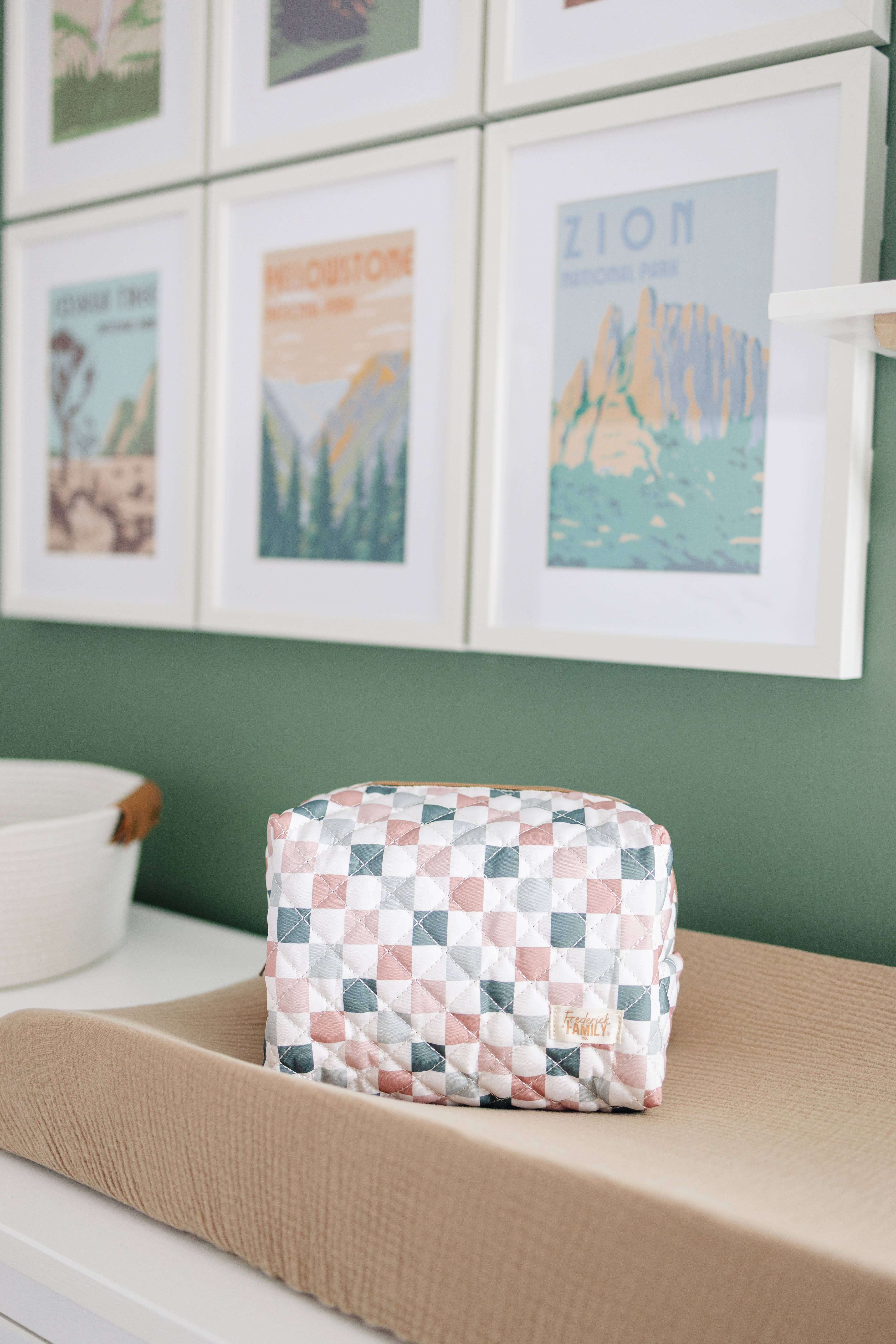 Frederick Family Co. - Wholesale Makeup/Cosmetic Bag - Quilted Carry All Pouch for Women – Large Makeup Organizer Bag, Stand Up Toiletry Case, Wide Zipper Opening, Cute Travel Pouch27