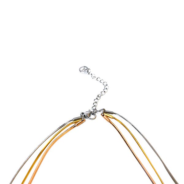 AMORINO SRL - Venta al por mayor Collares de cadenas y eslabones - COLLAR DE TRES CADENAS SERPIENTE OCTOGONALES - JN24108A895