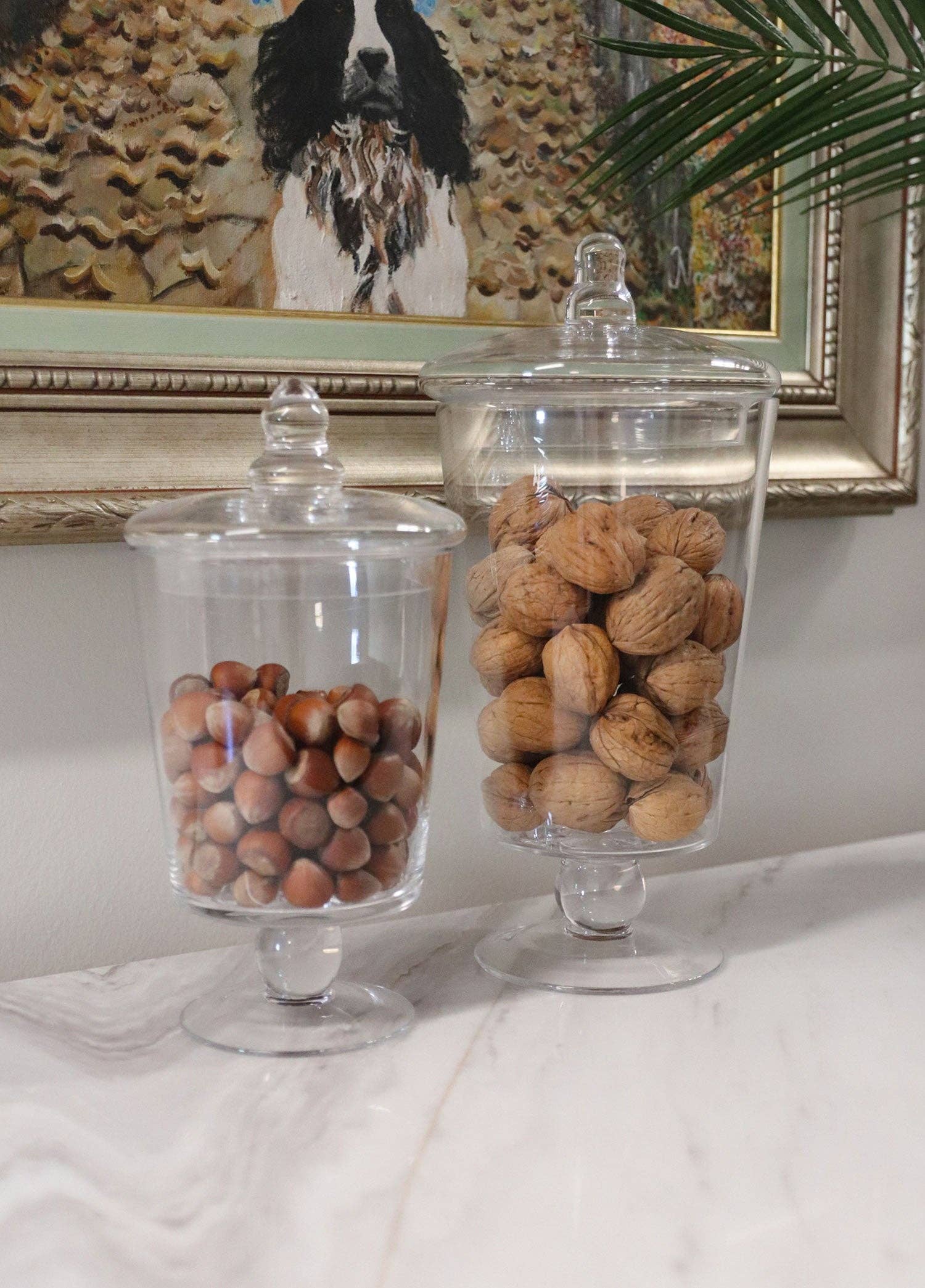 Rozi – wholesale Apothecary jar – Footed Glass Jar With Lid1