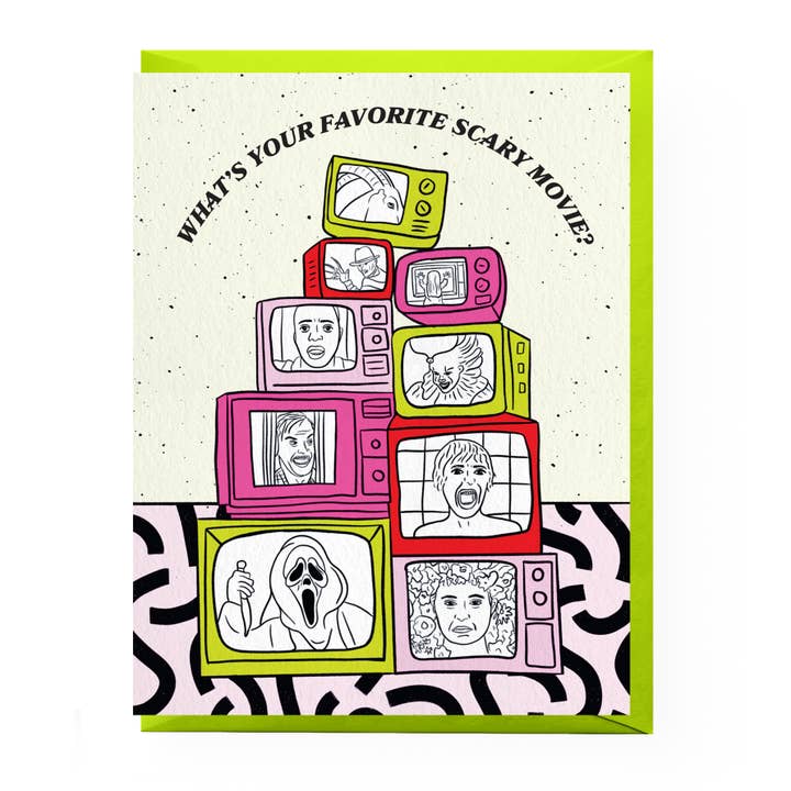 Favorite Scary Movie Halloween Card for wholesale by Boss Dotty Paper Co.