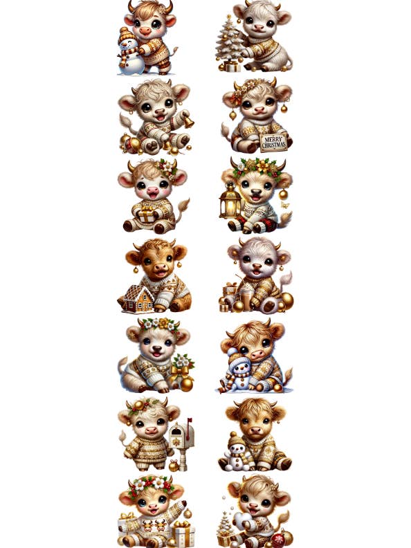 White and Gold Christmas Cows for wholesale by Inkie