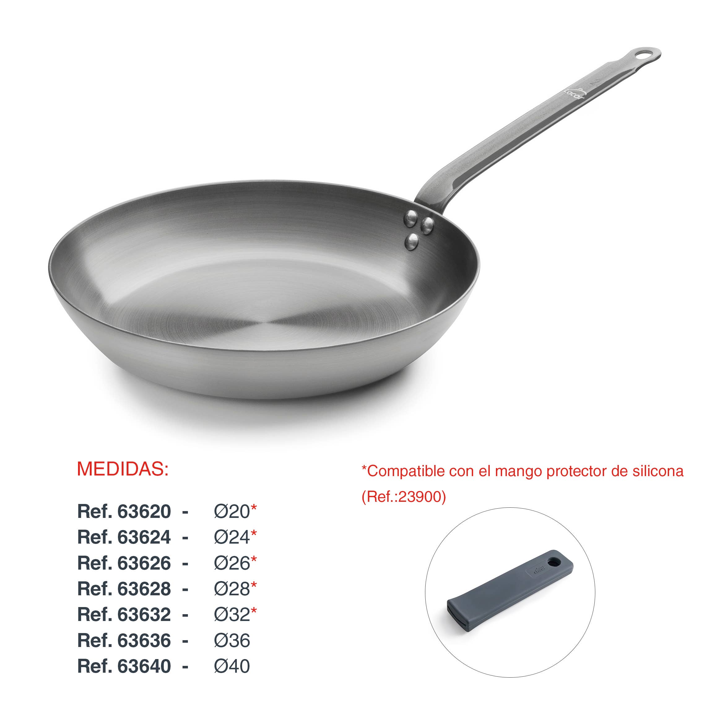 LACOR MENAJE PROFESIONAL S.L. – Grelhador por atacado – Frigideira Ferrum de ferro natural 100%4