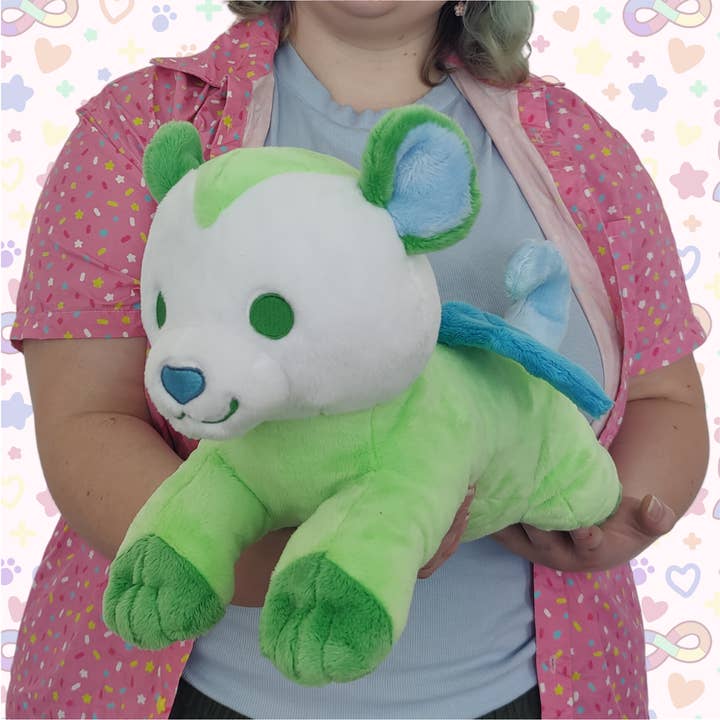 melon the SPD opossum-bat laying cuddle plushie! for wholesale by Hannimations