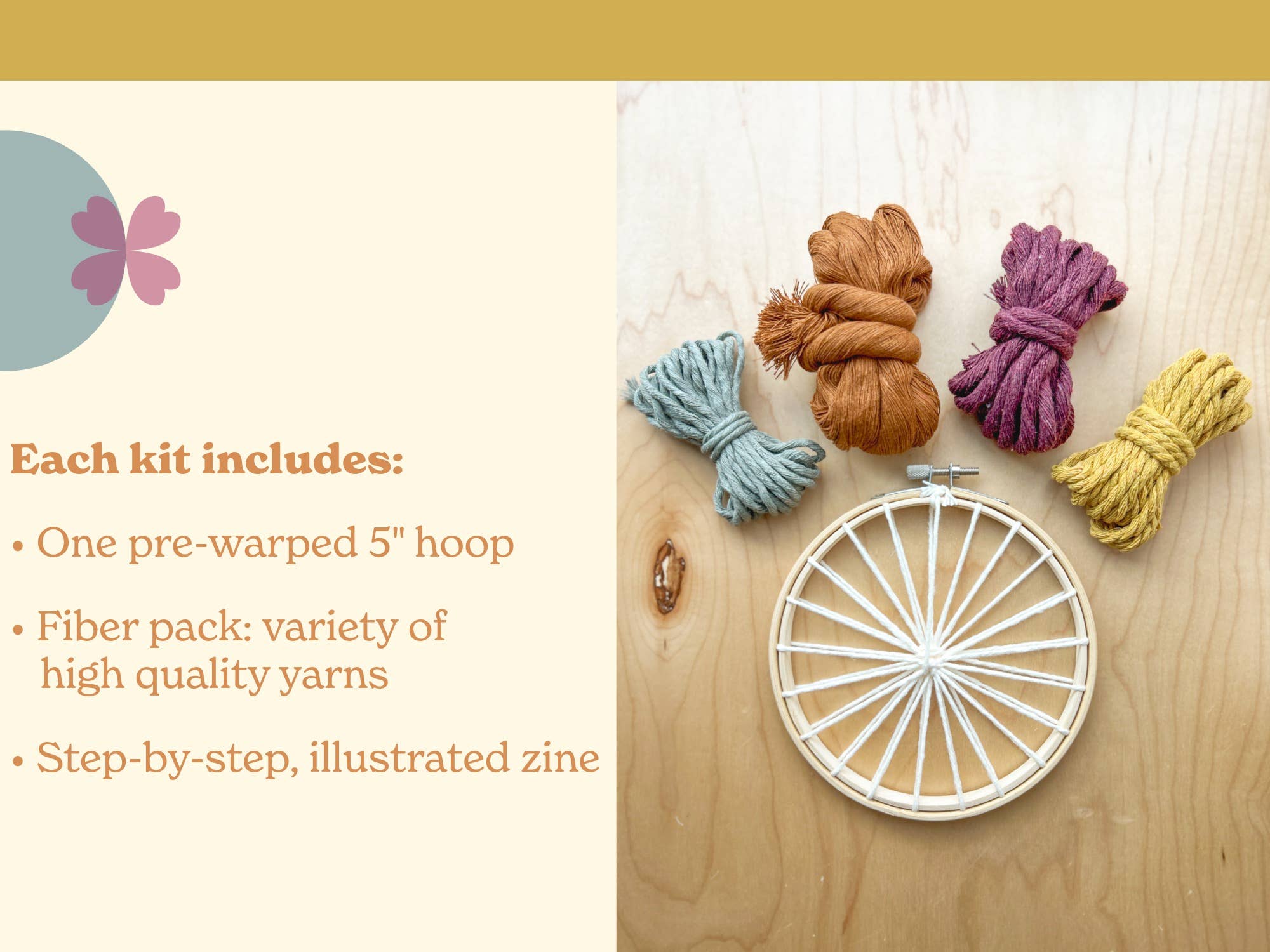 Euca Design - Vendita all'ingrosso Kit per lavoretti fai da te - Kit per Tessitura Rotonda Fai-da-Te - Autunno | Adatto ai Principianti1