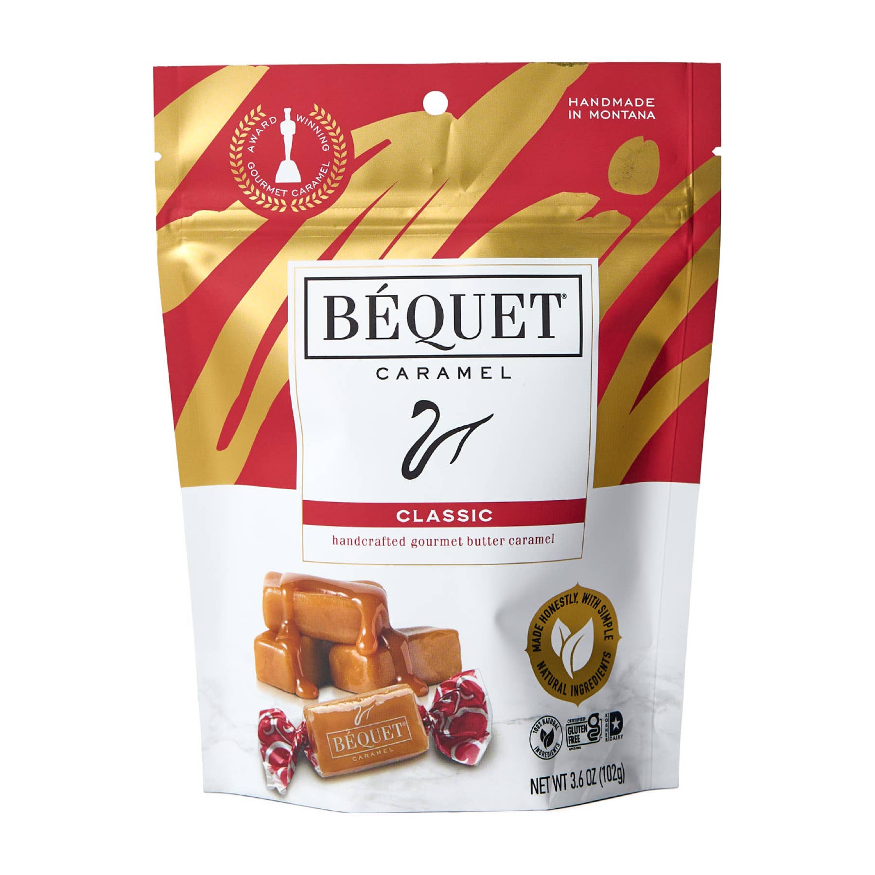 Béquet Confections - Wholesale Caramel - Béquet Gourmet Caramel 3.6 oz Pouch2