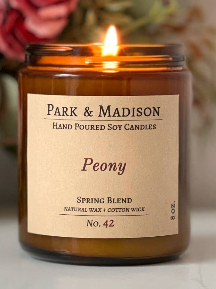 Candela di soia peonia per la vendita all'ingrosso da parte di Park & Madison