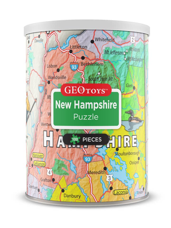 Geotoys 100 piece Mini Puzzle - New Hampshire for wholesale by Geotoys