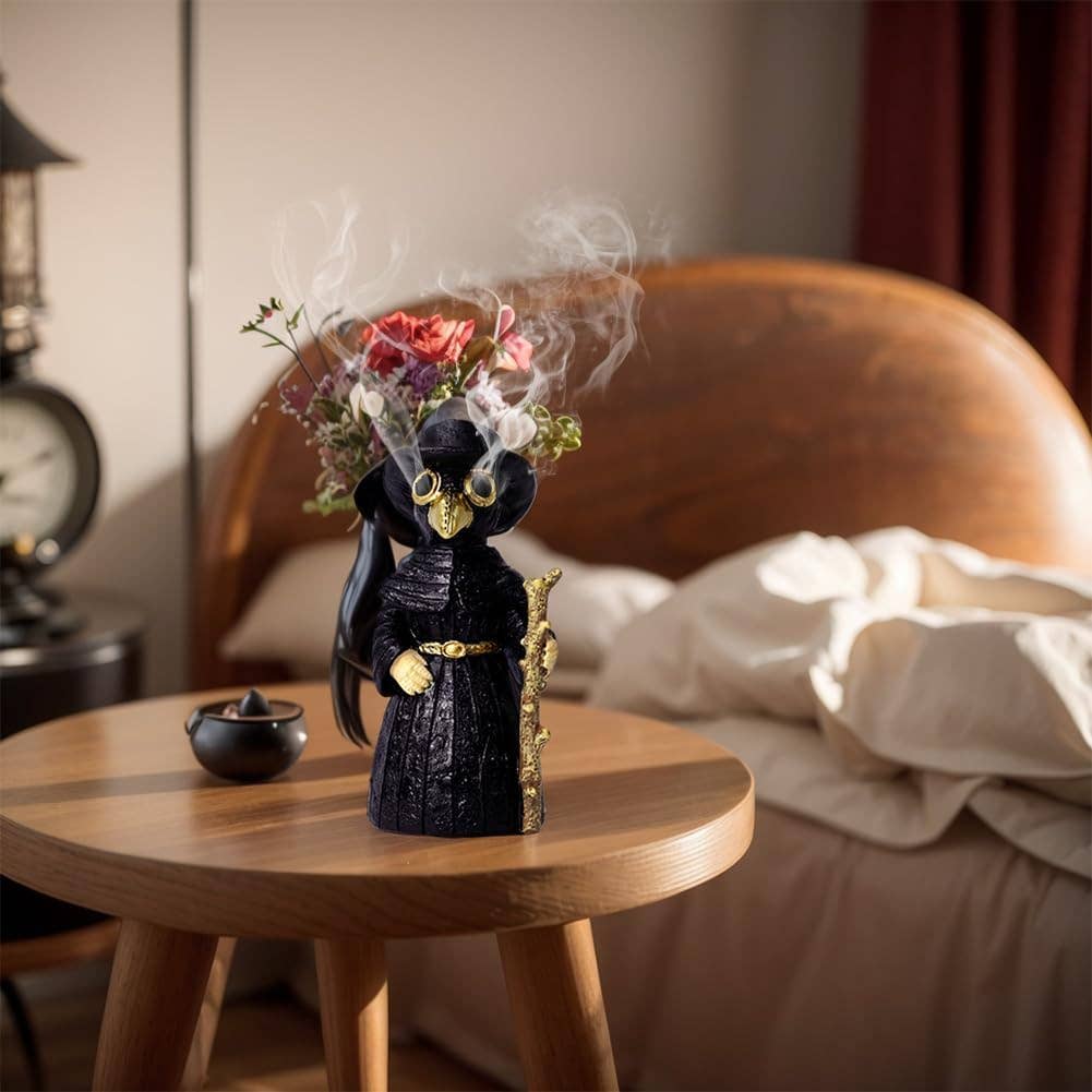 Magnifique Hearts - Wholesale Incense Holder - Plague Doctor Cone Incense Burner – Gothic Crow Man, 4''3