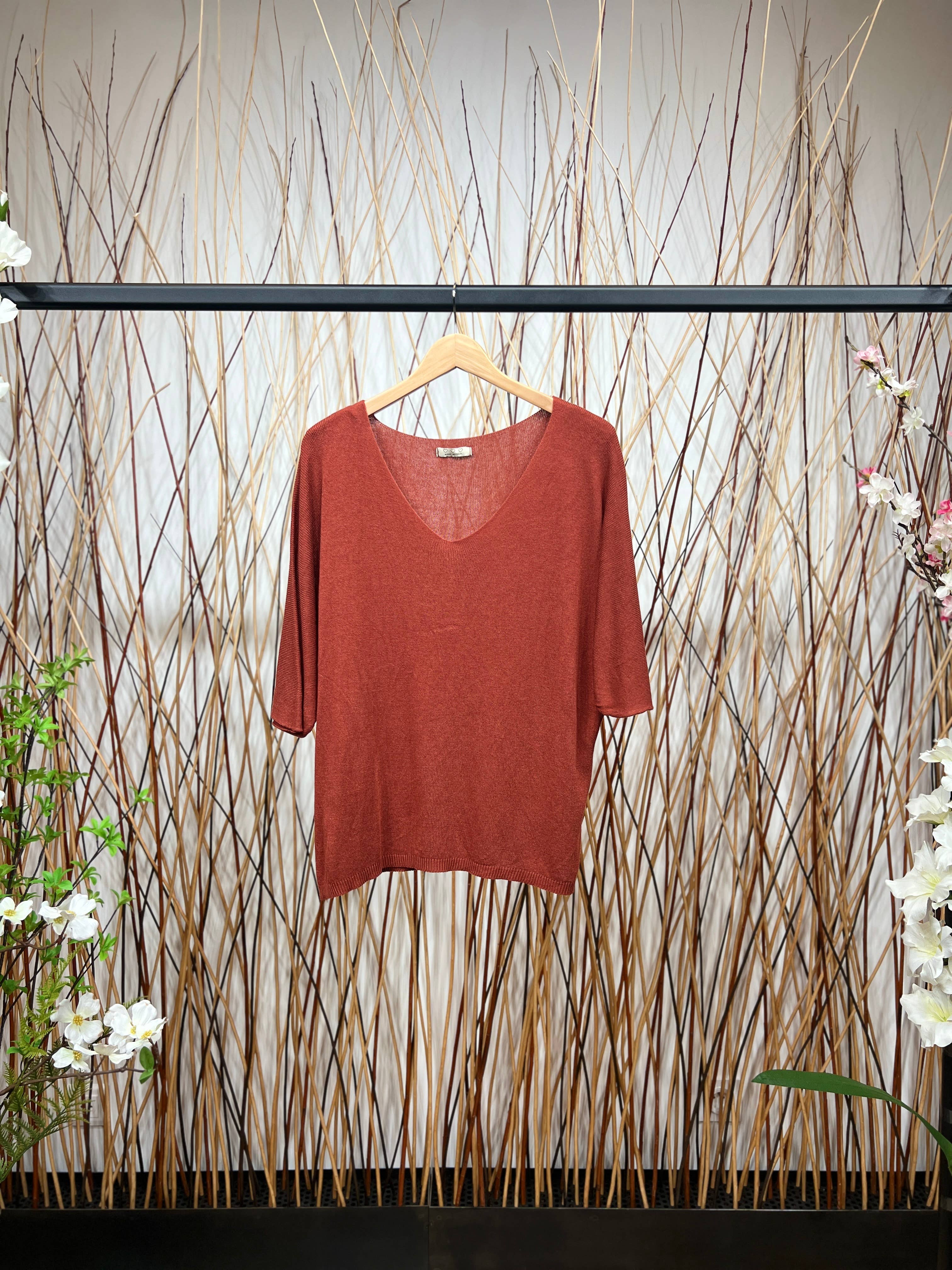 L'Emotion - Vendita all'ingrosso Maglione tricot - Donna - Maglione lavorato a maglia a maniche lunghe con scollo a V in modal 11