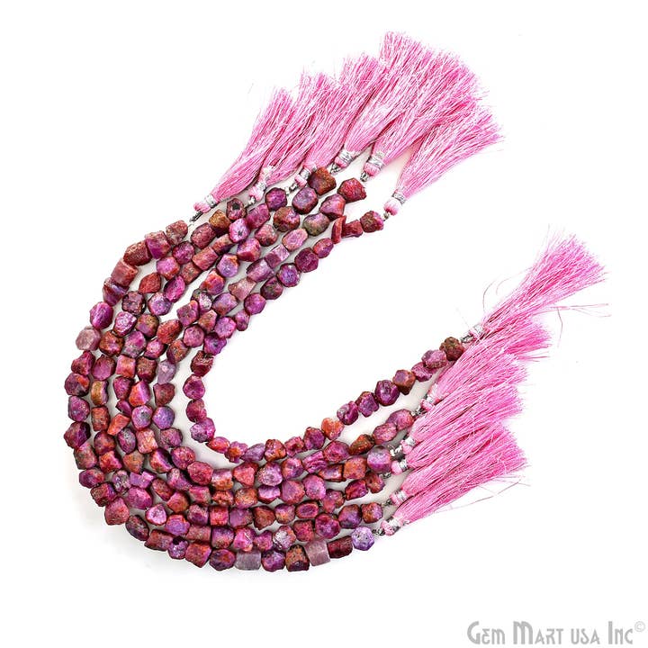 GemMartUSA - Wholesale Beads - Ruby Rough Free Form Beads, 9Inch Gemstone Strand, 7x5mm