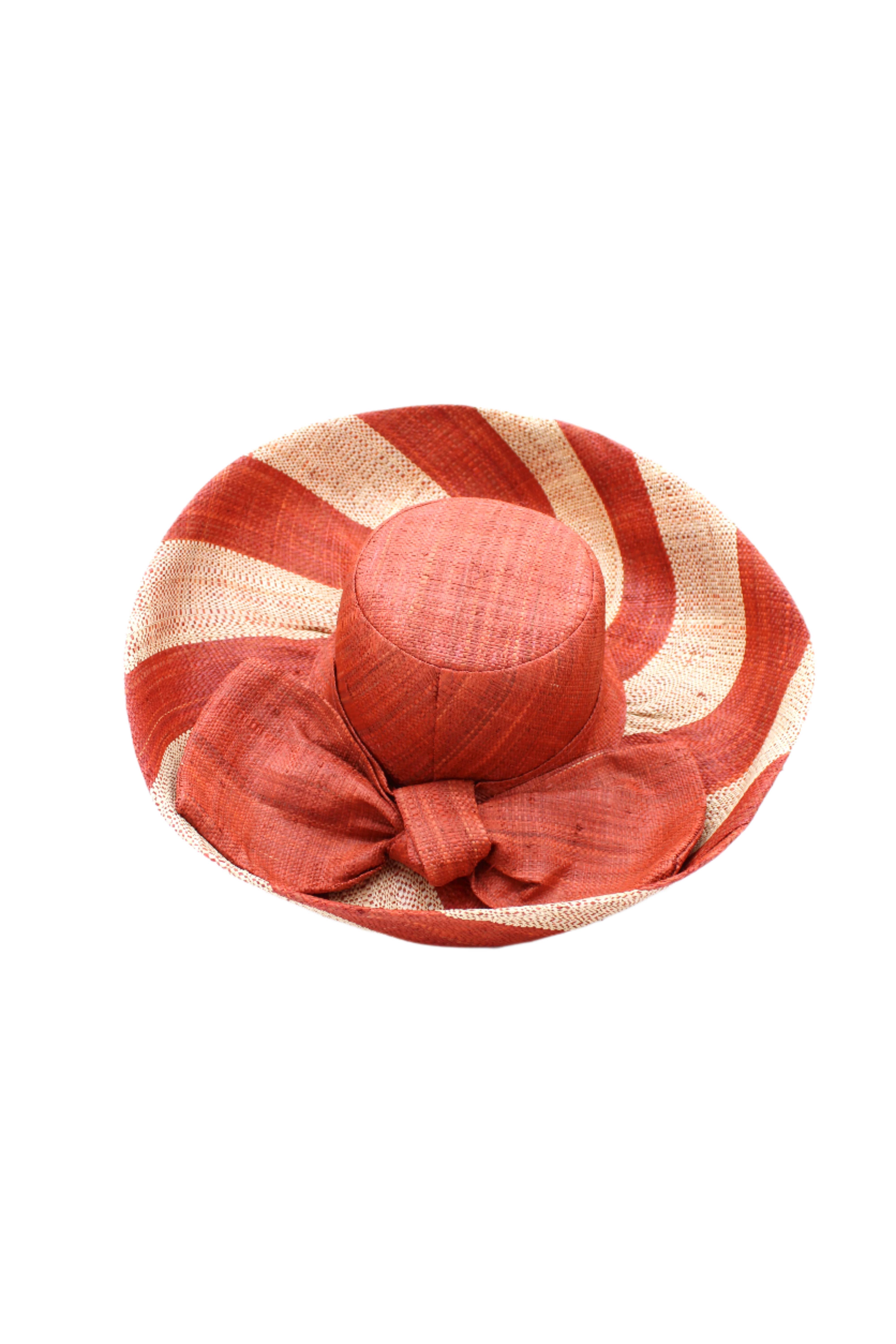 Shebobo - Wholesale Straw Hat - Women's - Audrey 5" & 7" Wide Brim Big Bow Stripe Straw Sun Hats8