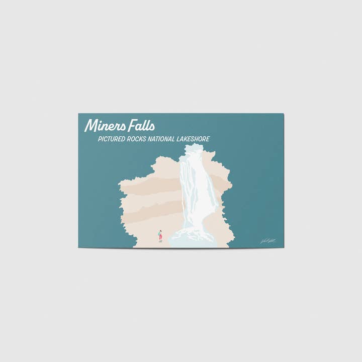 Carte postale de voyage de Miners Falls pour la vente par Byway Press