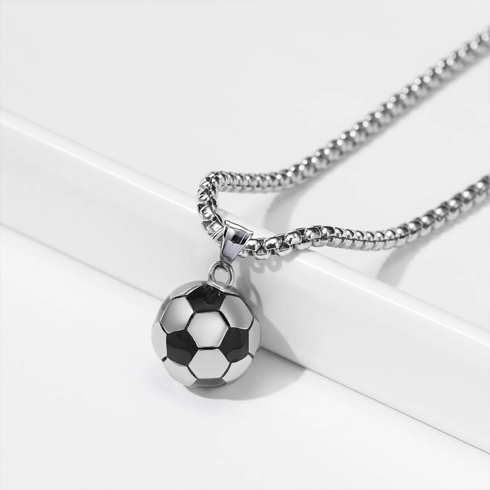 DINAWeb Srls – Großhandel Kette mit Anhänger/Charm – Halskette für Herren - Fußball.4