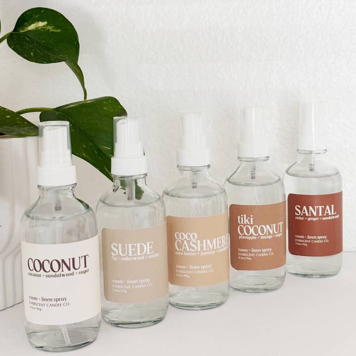 Everscent Candle Co. - Wholesale Room & Linen Spray - Coconut Room & Linen Spray/Beachy Spa Room Spray2