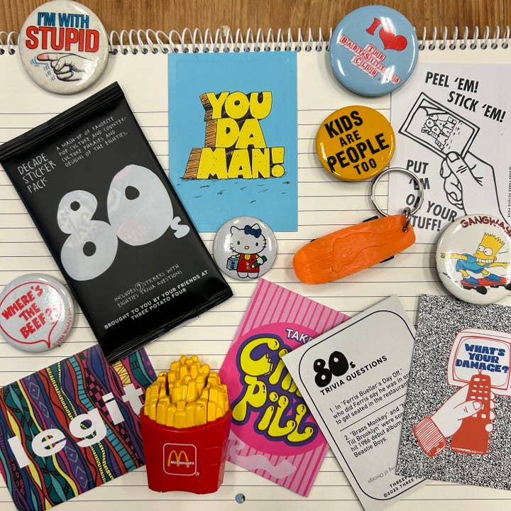 Three Potato Four - Wholesale Sticker - Decade Sticker Card Pack - 1980s
