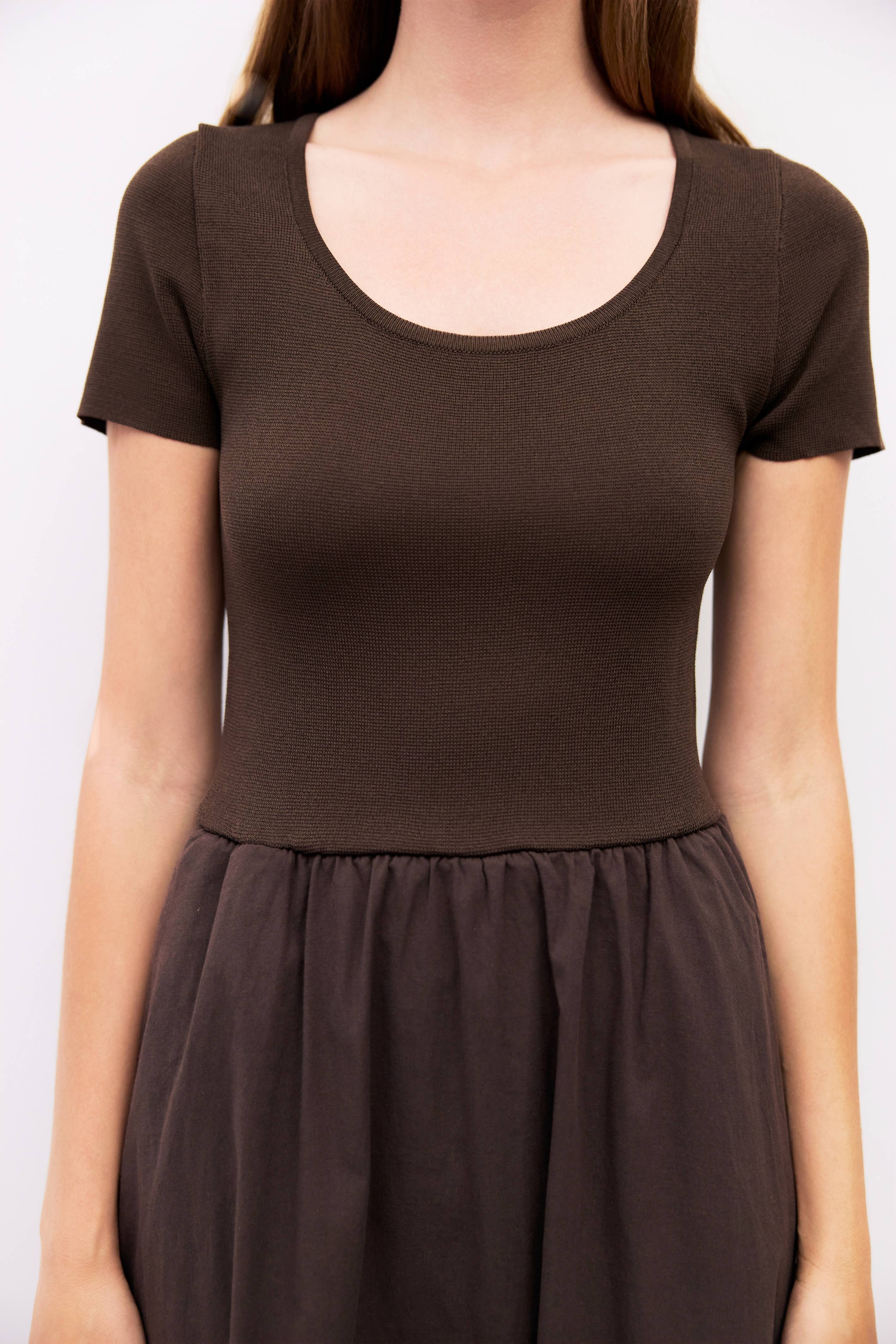 MOD REF - Wholesale Dress - Women's - The Lynette Dress | Knit Short Sleeve Midi Dress14