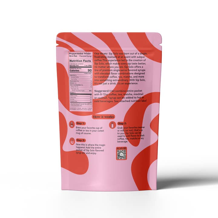 Sip Solo - Wholesale Flavoured syrup - Sip Solo Peppermint White Mocha - 10 packets 1