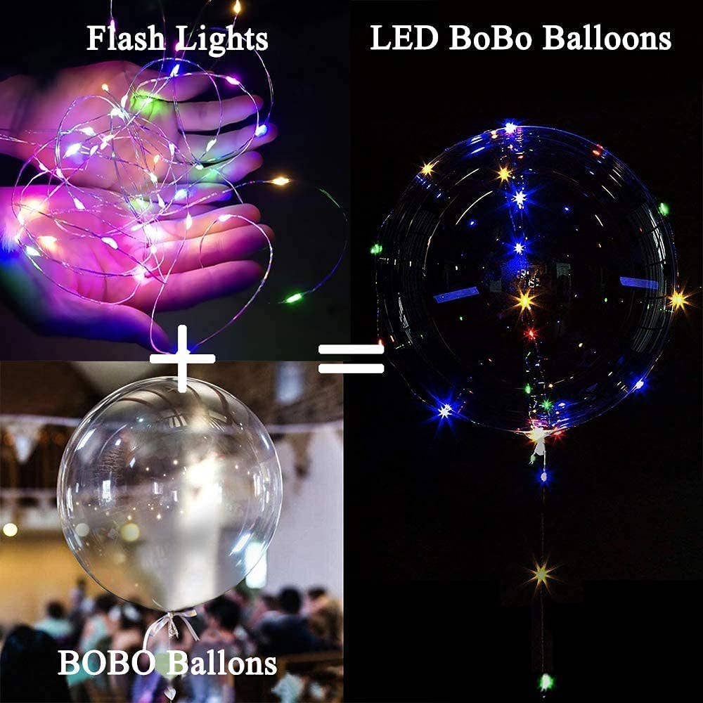 SugarQuoteMeNot LLC - Wholesale Balloon - 6 Bo-Bo Balloons-String Light Style6