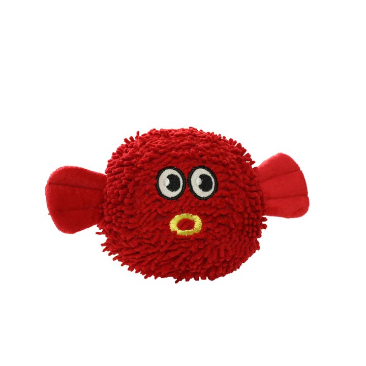 Tuffy Dog Toys - VIP Products - Wholesale Pet Squeaky Toy - Dog - Mighty Microfiber Ball Blowfish, Durable, Squeaky Dog Toy