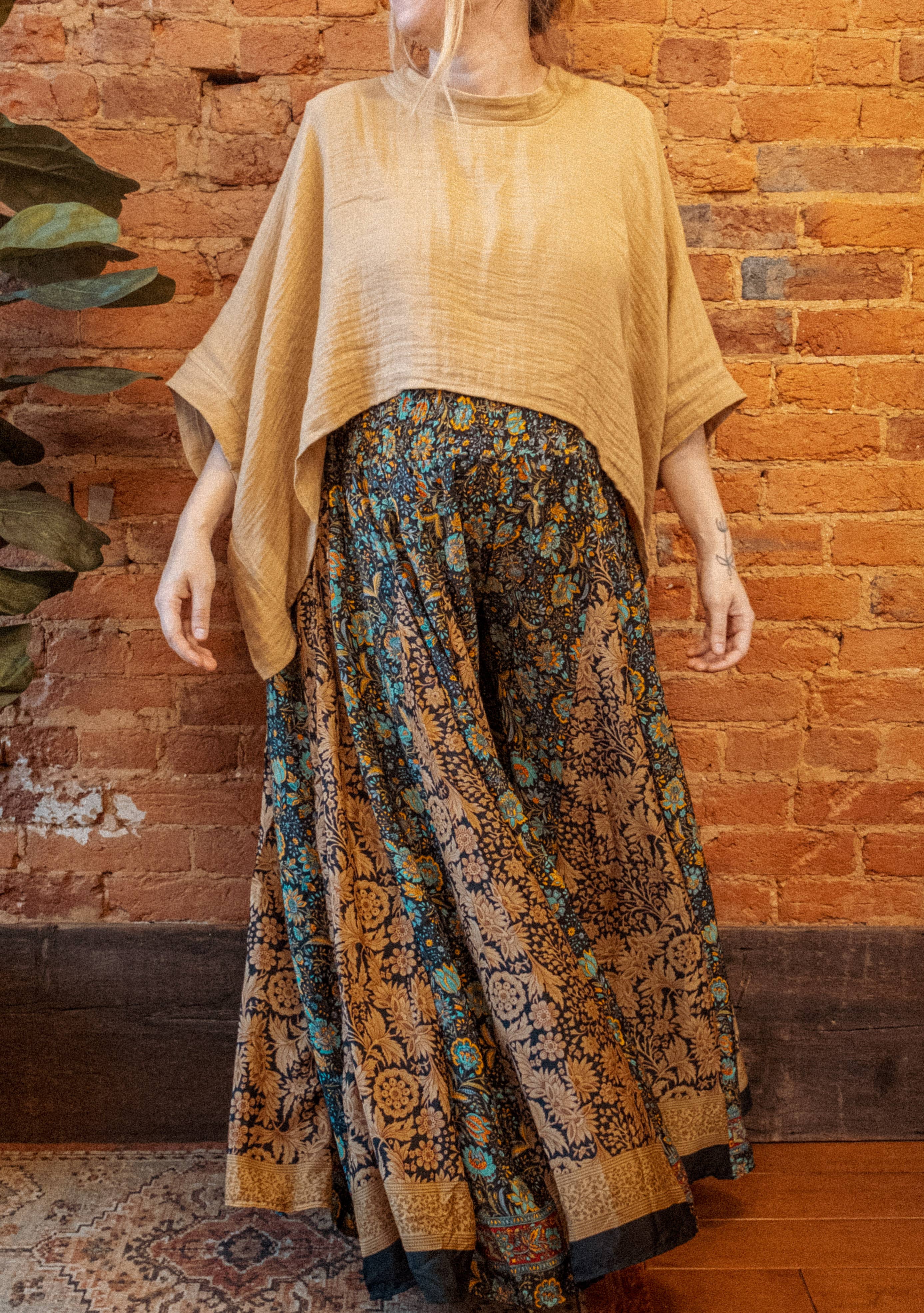 Gardenbelle Shop - Vente Pantalon – femme - Pantalon à jambes larges hippie bohème patchwork, pantalon fluide7