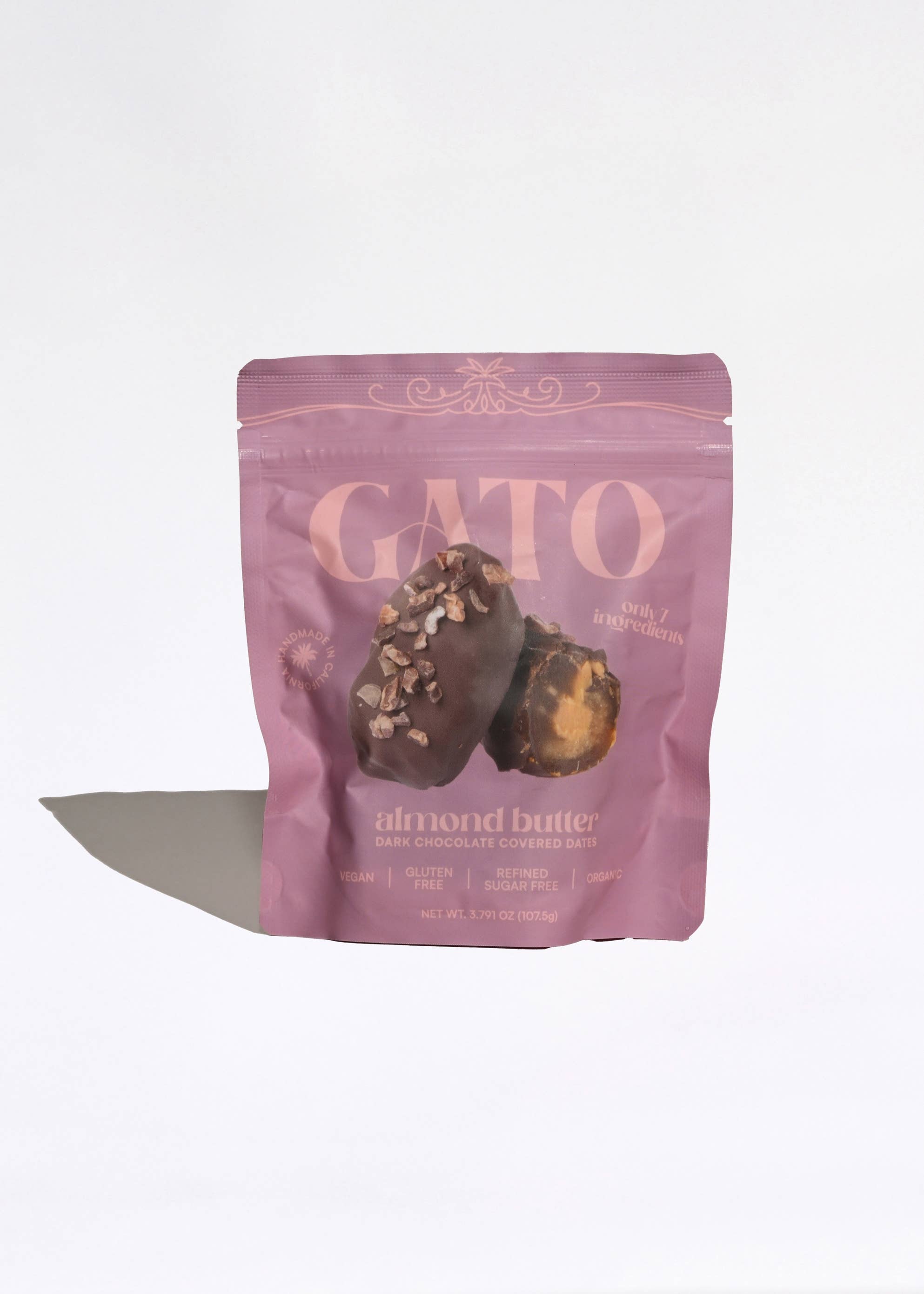 Gato Dates - Wholesale Chocolate Covered Sweets - Chocolate Covered Dates with Almond Butter (3 per pouch)
