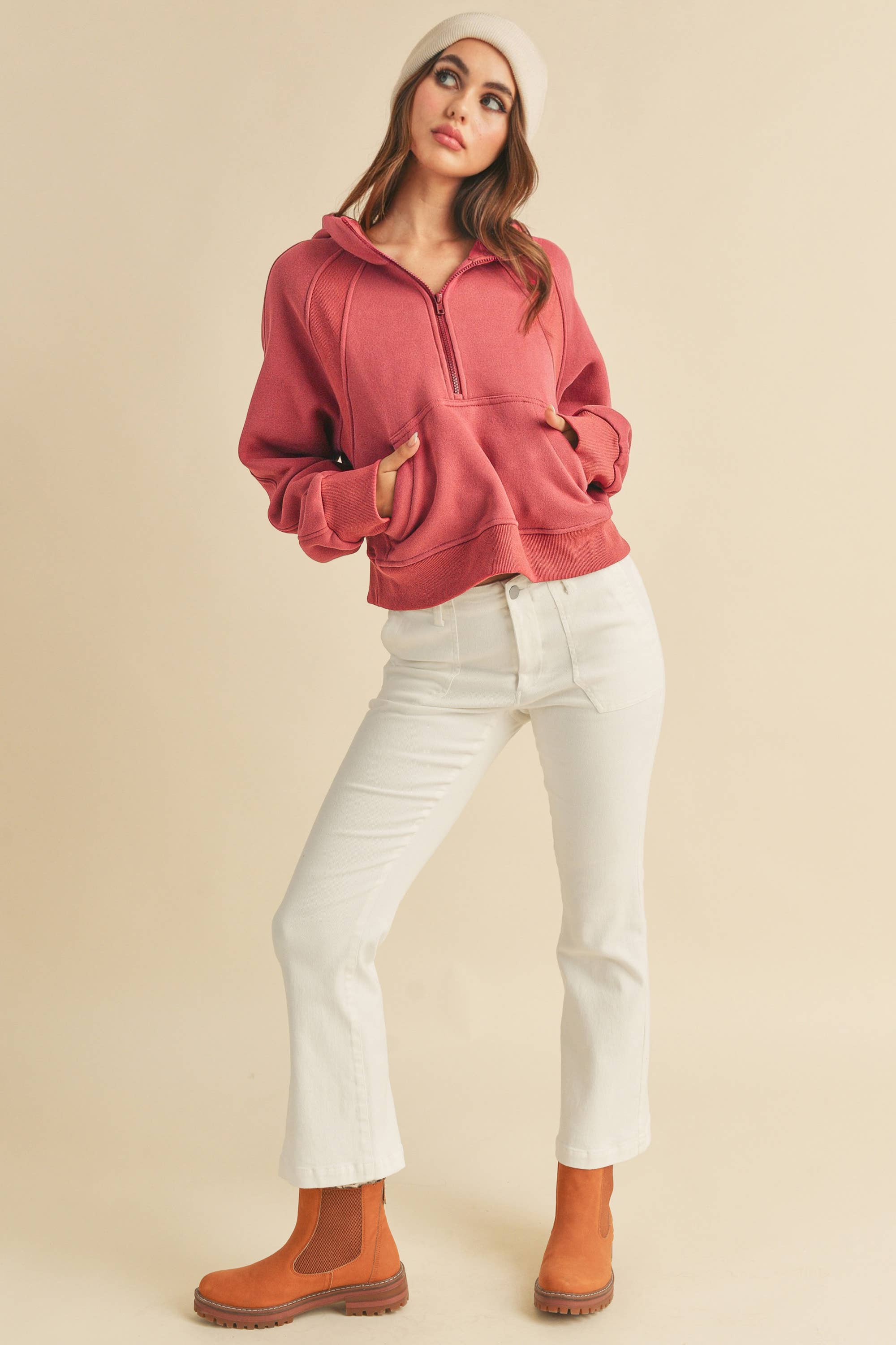 AEMI + CO – wholesale Hoodie – Women's – *SMALL ONLY* 946CK Drea Half-Zip Hoodie17