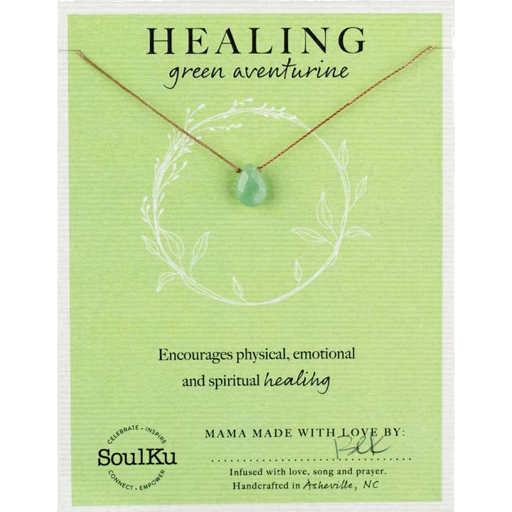 SoulKu – Großhandel Kette mit Anhänger/Charm – Grüner Aventurin Seelen-voll Licht Halskette zur Heilung