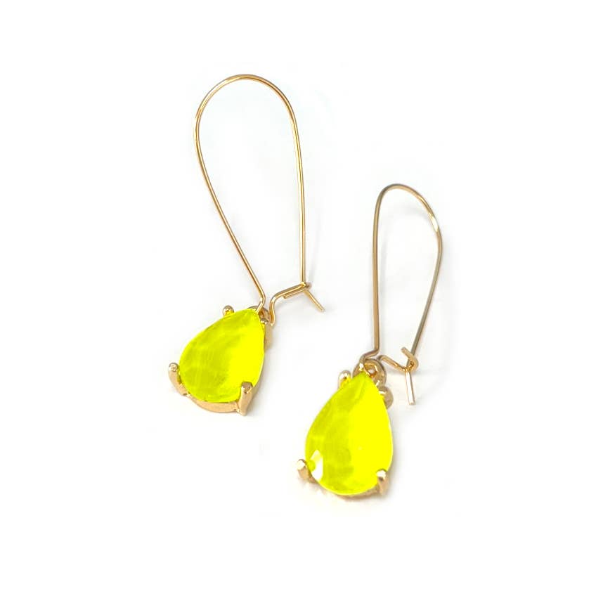 StarryNYC - Wholesale Dangle Earrings - Midi Size Teardrop 5A Grade Glass Drop Kidney Wire Earrings28