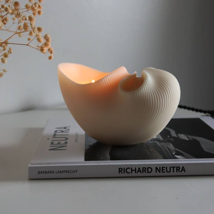 Cream Stort Cnoch skalljus, sojavaxljus, heminredning för wholesale på Faire2