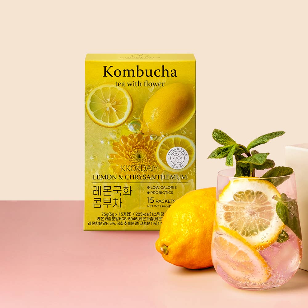 KKOKDAM Premium Flower Tea – wholesale Powdered health drink – Flower Kombucha Tea (15 Packets) - Lemon&Chrysanthemum6